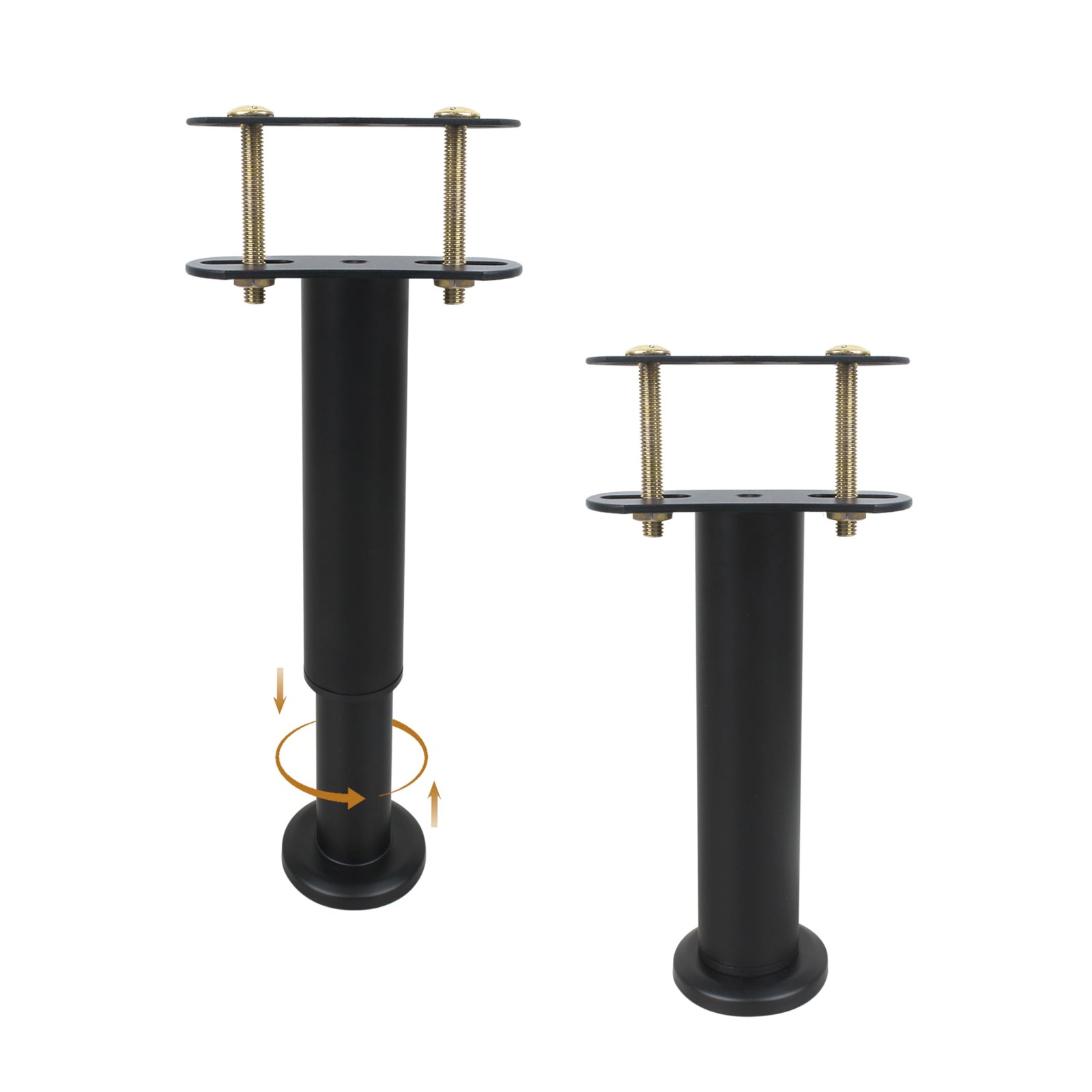 2 Pack Adjustable Bed Legs 10-17 Inch - Heavy Duty Steel Center Support for Q...