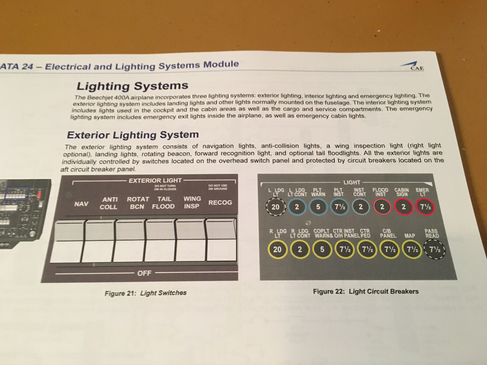 BeechJet 400A Electrical & Lighting Systems Booklet Manual