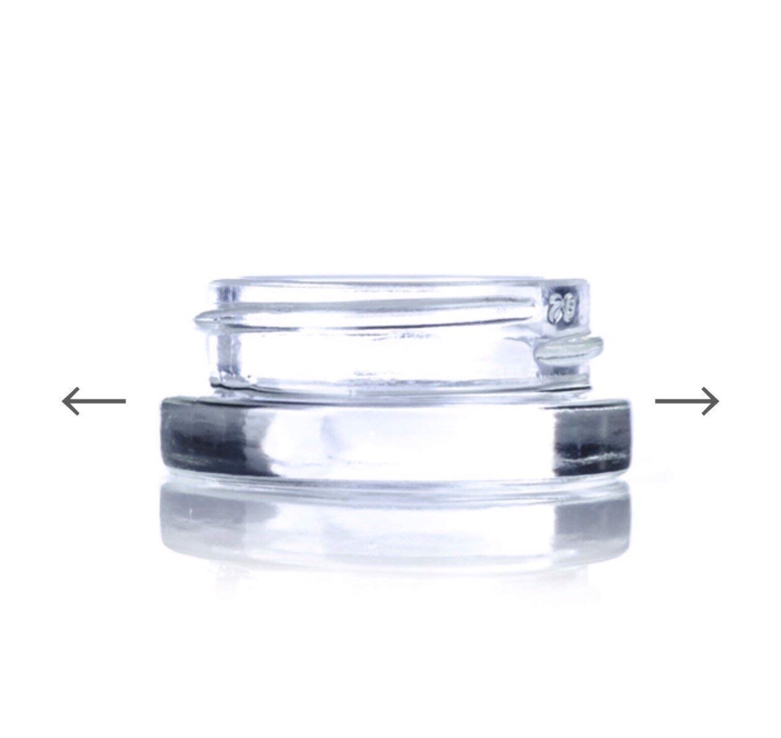 3 Pack Thick Bottom Low Profile 7ml Glass Concentrate Jars With Black Lids