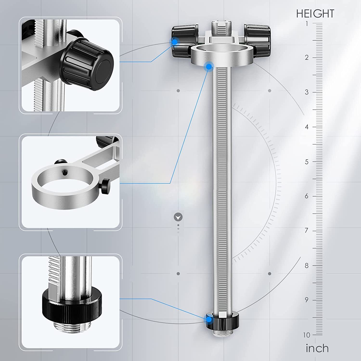 TOMLOV Digital Microscope Stand 26cm Universal Adjustable Holder for DM201 pro