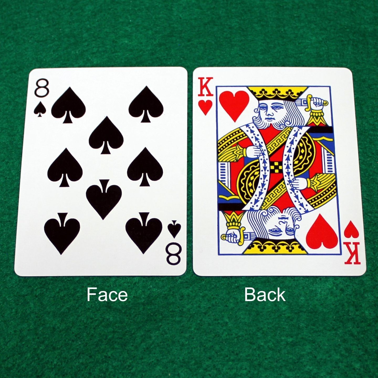 8 of Spades / King of Hearts - Double Face, Bicycle Printed Gaff Card