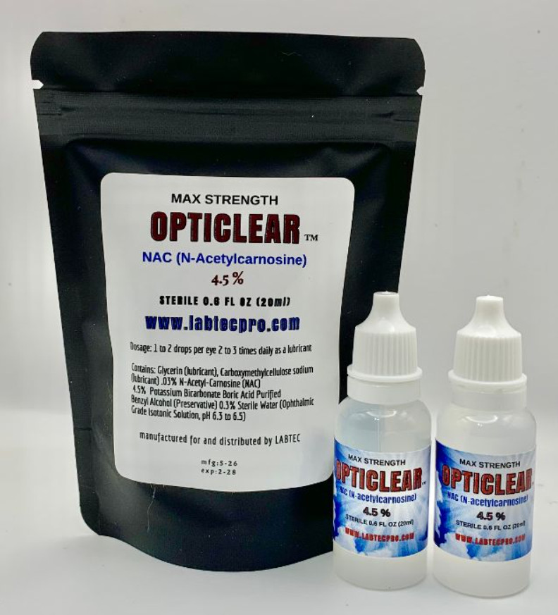 Cataract Eye Drops with 4.5% NAC (N-Acetylcarnosine) 20 ml Vial 2  pack!