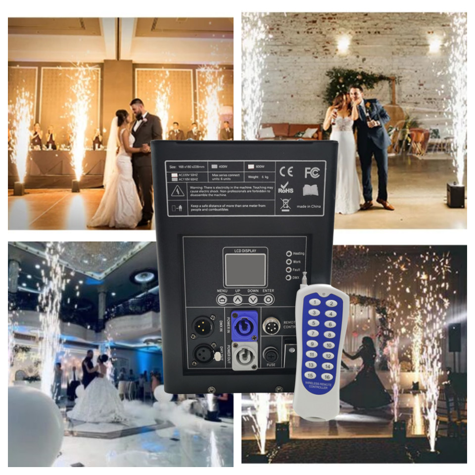 600W Cold Sparkler Fireworks Machine Weddng  Stage Effect DMX Cold Spark Machine
