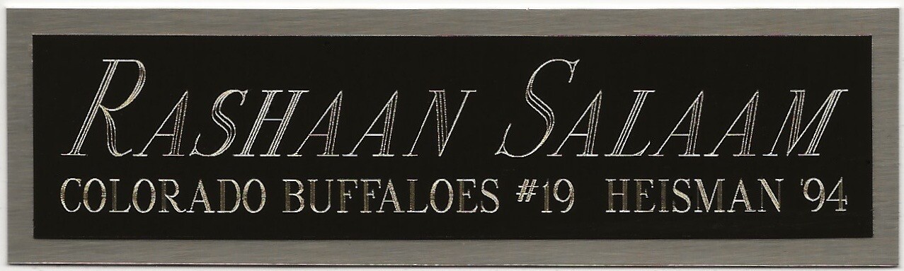 RASHAAN SALAAM HEISMAN NAMEPLATE AUTOGRAPHED Signed Football HELMET JERSEY PHOTO