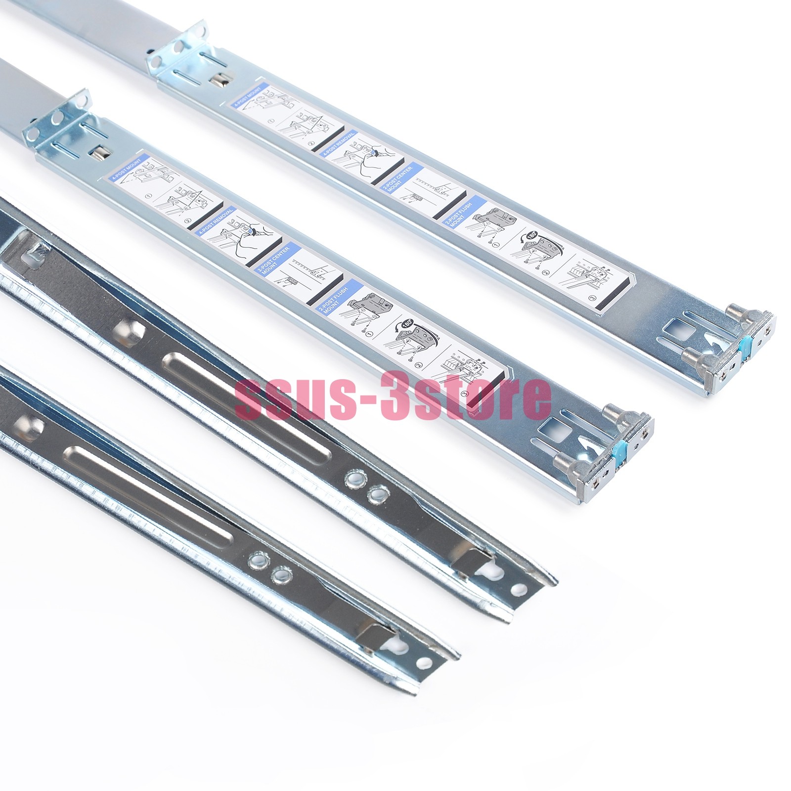 1U Static Ready Rails Kit 053D7M For Dell R410 R420 R630 R440 R640 R740 R6415