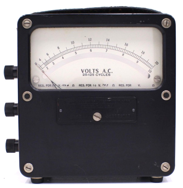 Vintage Weston Model 433 Zero Corrector AC Volt Meter - Tested