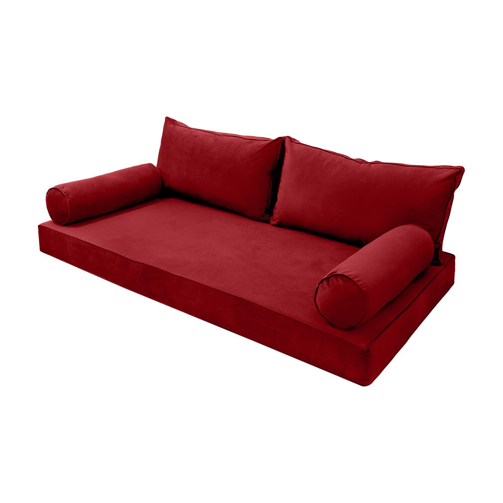 |SLIPCOVER ONLY| V2 Velvet Indoor Daybed Mattress Pillow Pipe Trim Twin AD369