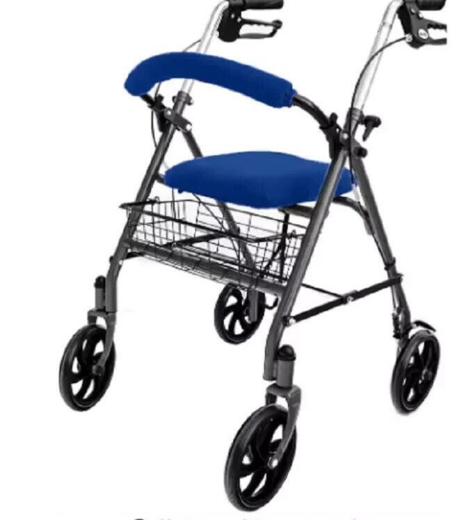 Top Glides Universal Soft Rollator Walker Seat and Backrest Blue Only Covers New