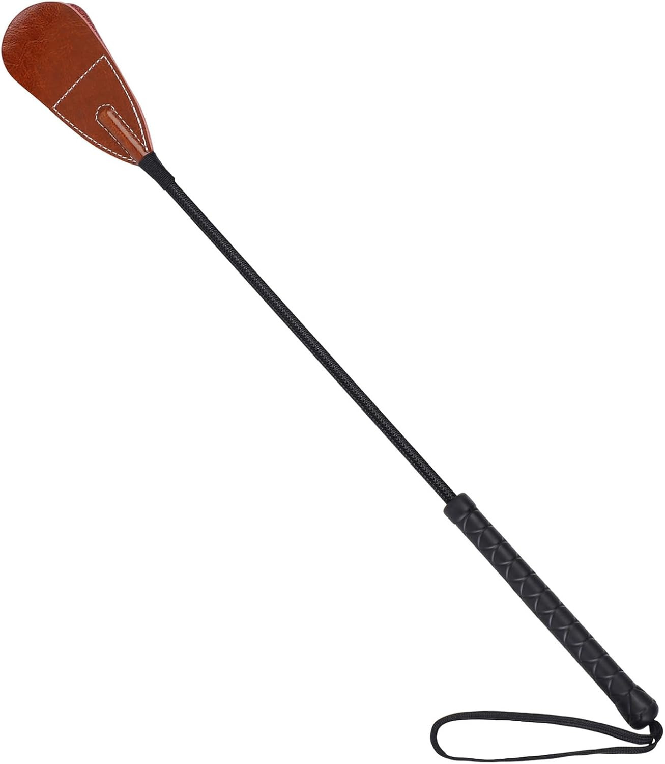 Genuine Leather Horse Riding Crop, 21.26" Brown Equestrian Whip for Dressage, Tr