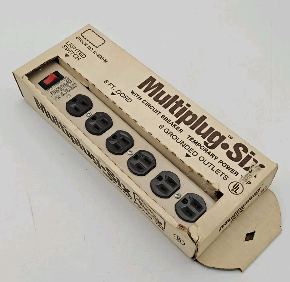 Alert SLP Temporary Power Tap 6-Outlet Heavy Duty Power Strip 6M15-6 125V 15A
