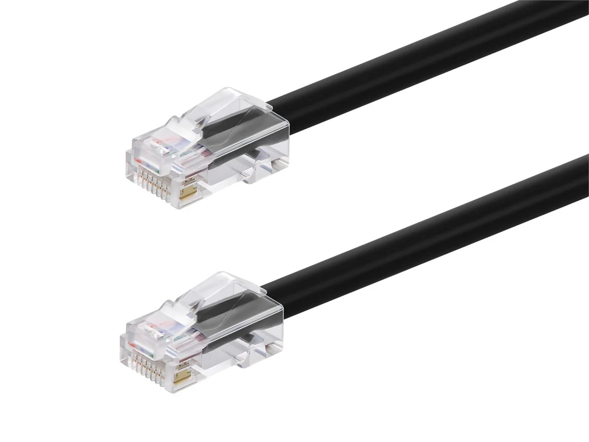 Monoprice Cat6A Patch Cable 30ft Black 26AWG 10G RJ45 Non-Booted Ethernet Cord