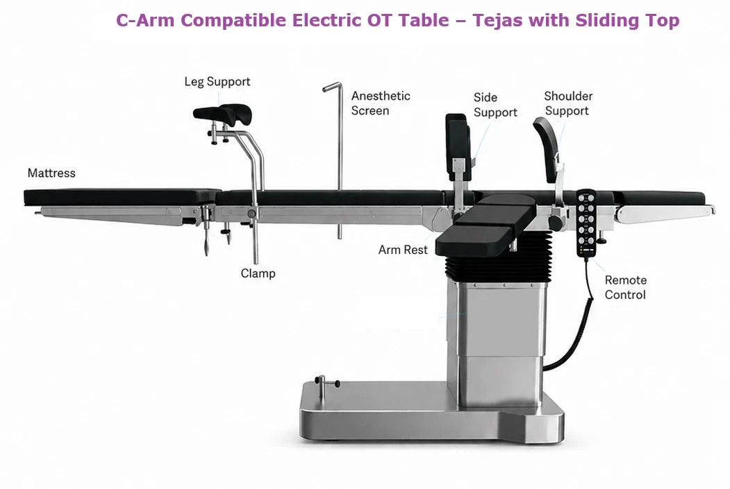-Electric Operation Table C-Am Surgical with remote Electric operating table.-