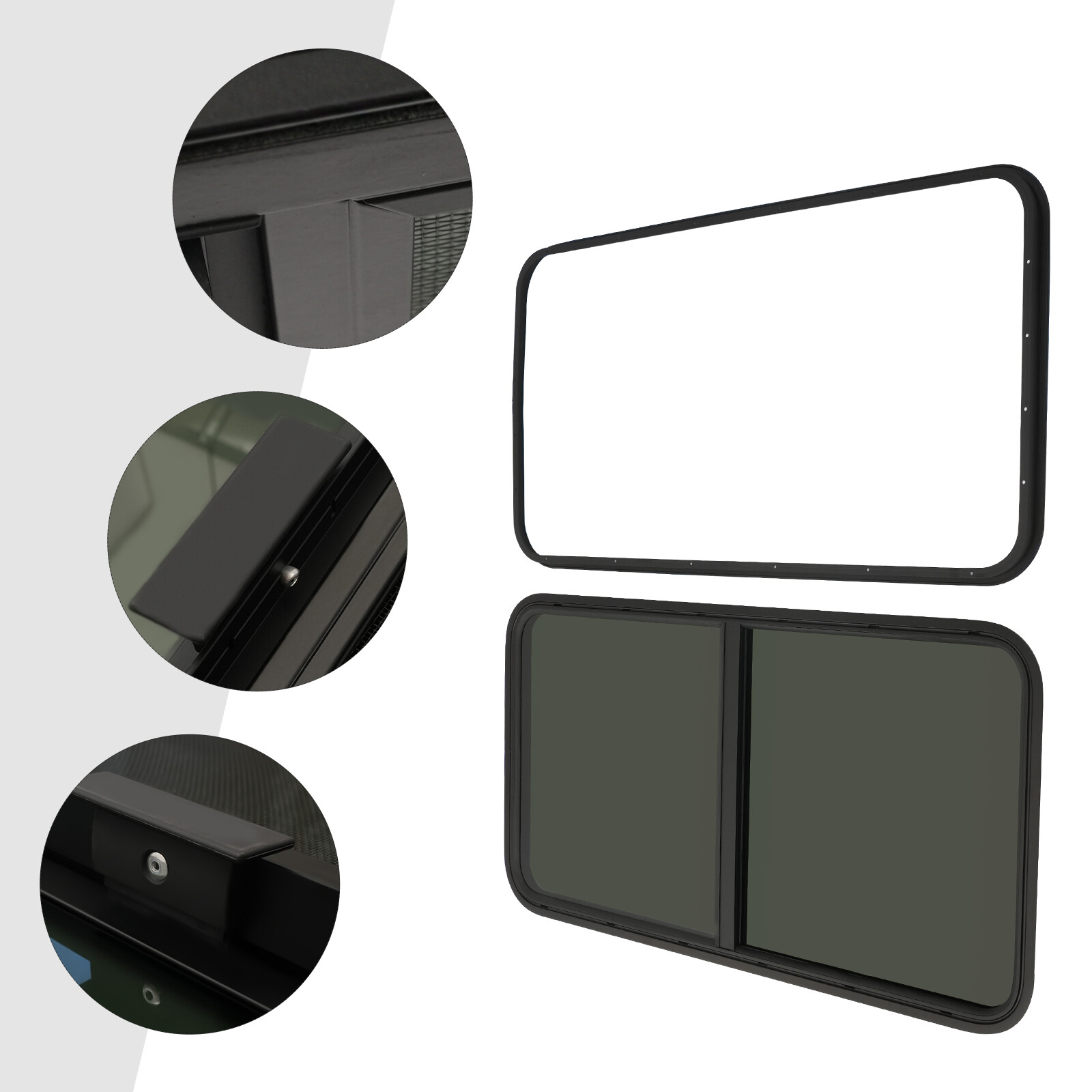 RV Window Horizontal Sliding Windows Multiple Wall Thicknesses Waterproof