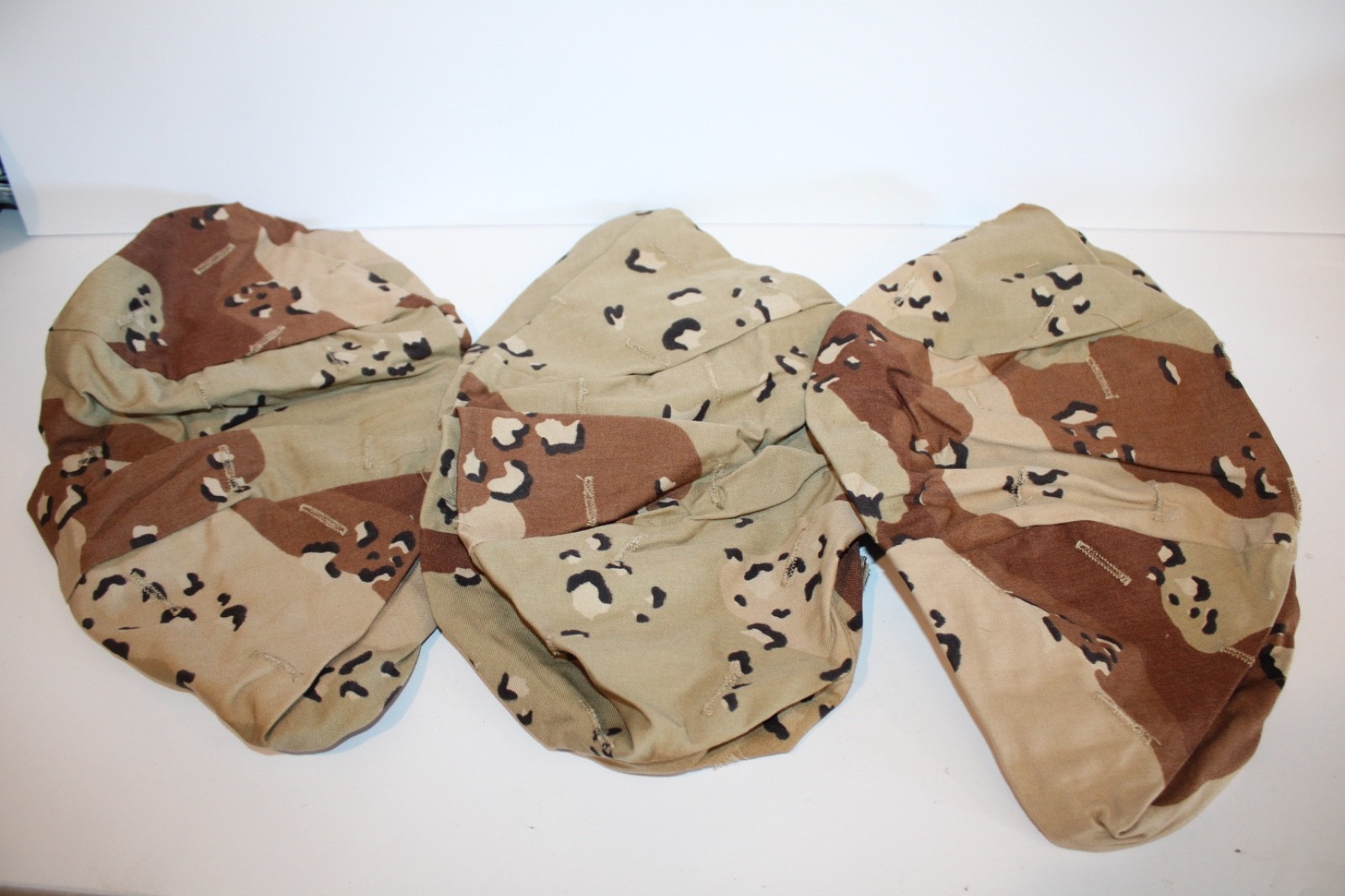 Lot of 3 USGI PASGT Helmet Covers Chocolate Chip Desert Storm Desert Shield M/L