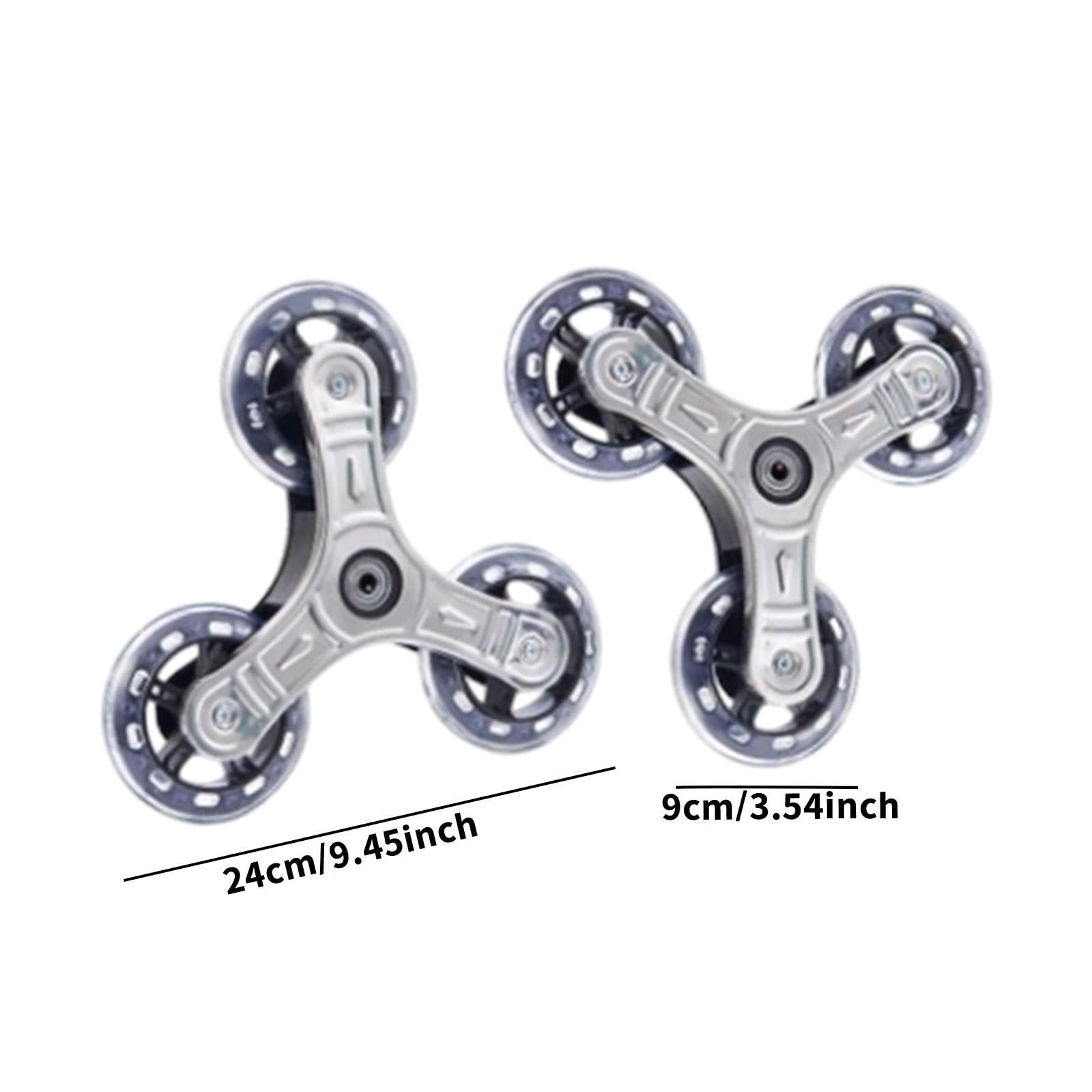 2 PCS Triangle Caster Wheels Folding Shopping Cart Stair Climbing Wheels