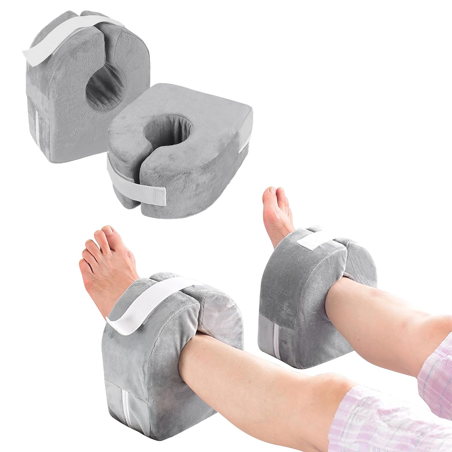 Grey Foot Elevation Pillow Heel Protector Pressure Sore Prevention Support