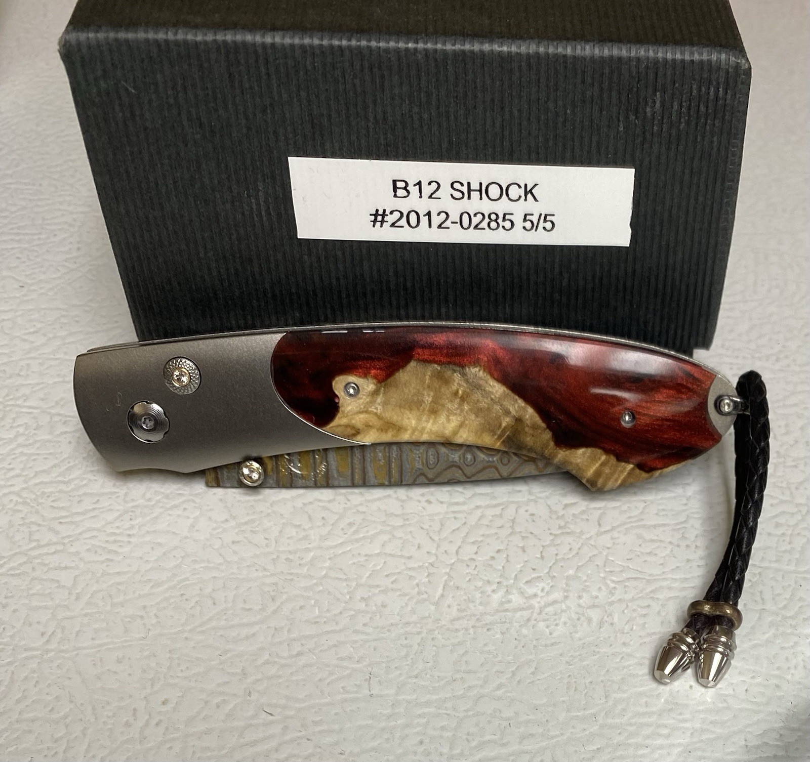 William Henry B12 Shock Knife -6/24/20 Spearpoint Copper Wave Damascus Blade NEW