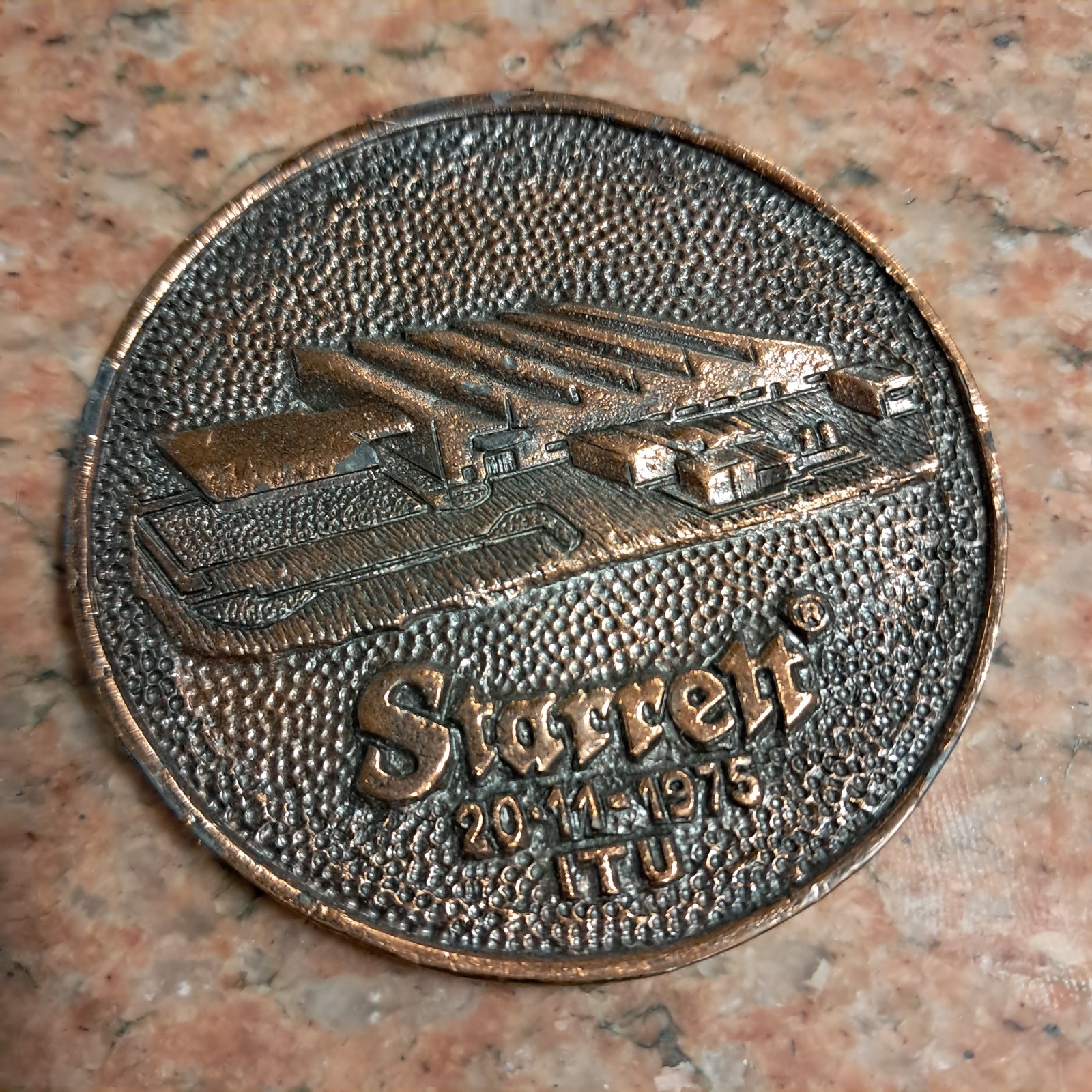 Rare LS Starrett commemorative coin vintage advertising 1975 Brazil machining