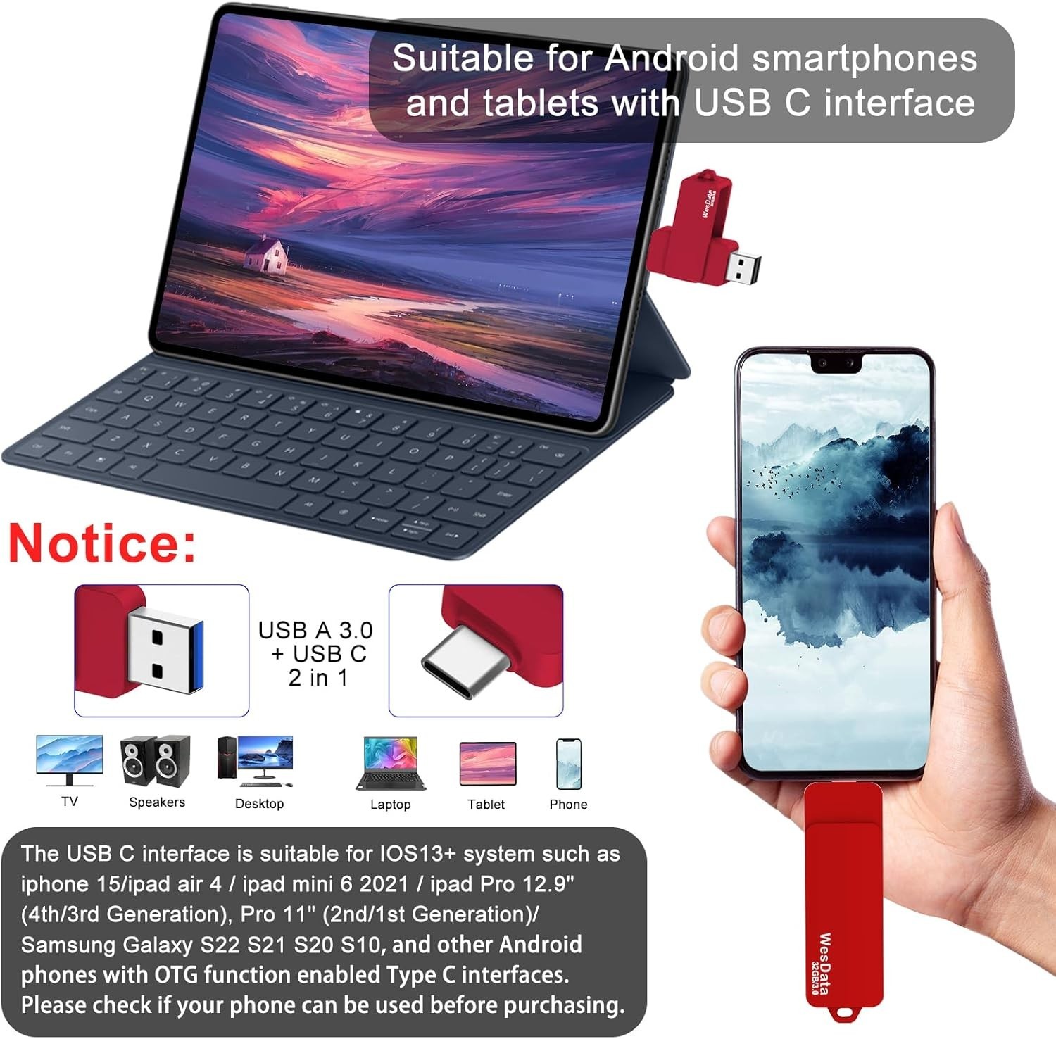 Compact 32GB USB C Flash Drive - Fast Transfers, OTG Enabled for All Your Needs