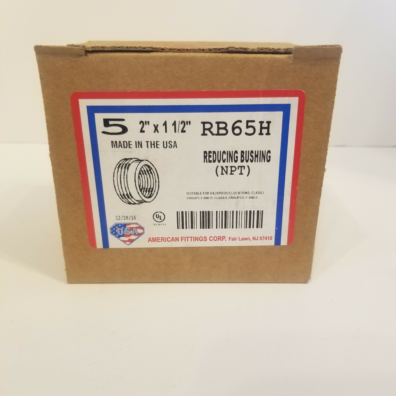 American Fittings RB65H ( Qty 5 ) 2" x 1 1/2" Reducing Bushing (NPT) Steel