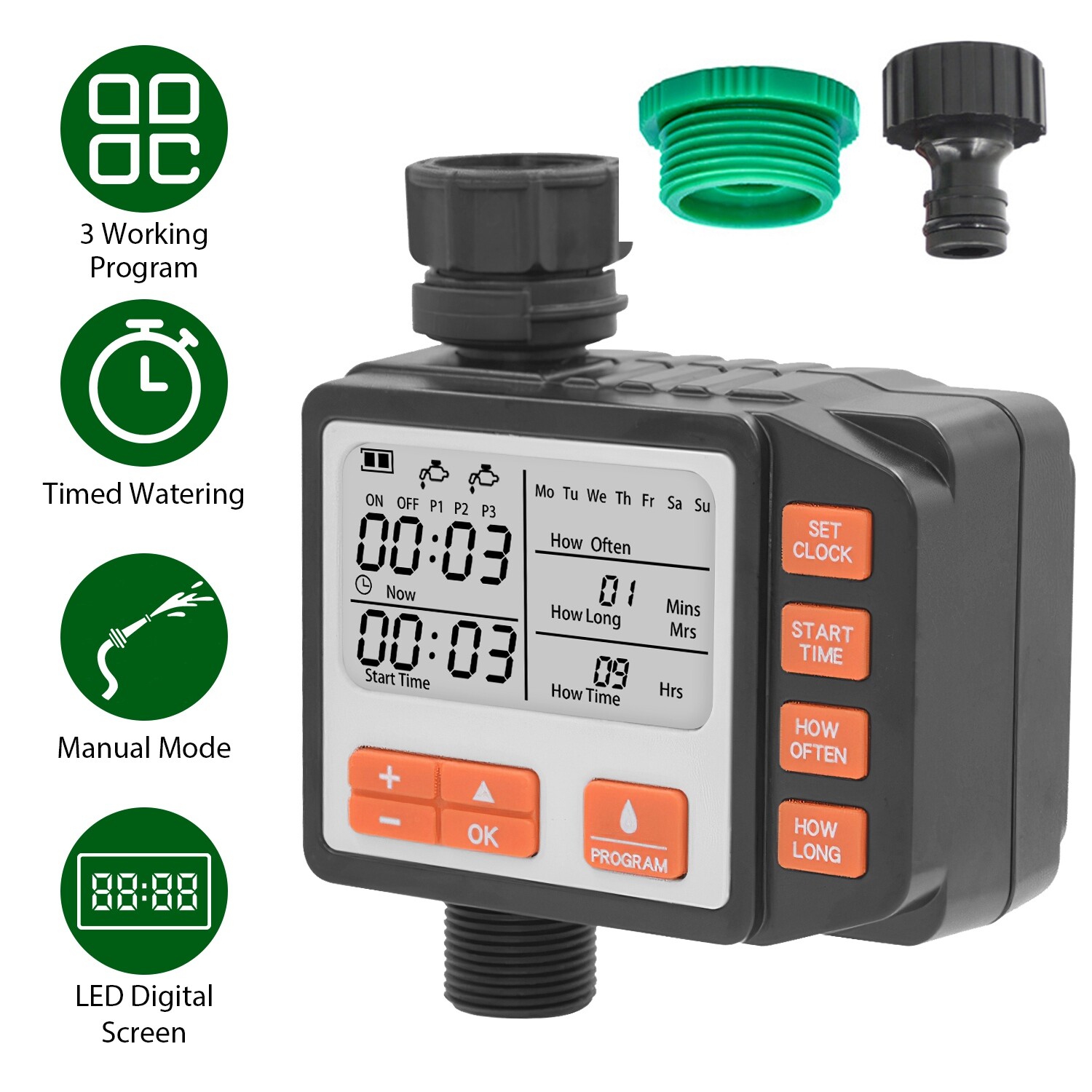 Water Sprinkler Timer Garden Irrigation Controller Digital Auto Watering System