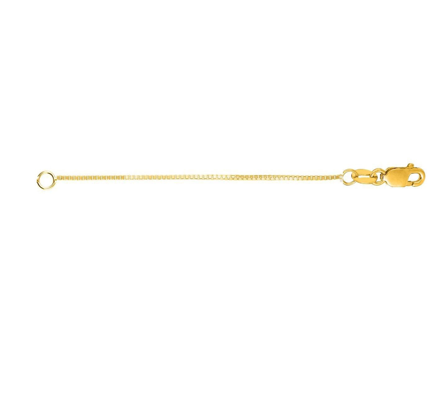 3" Square Box Chain Extender Extension for Necklace Real Solid 14K Yellow Gold