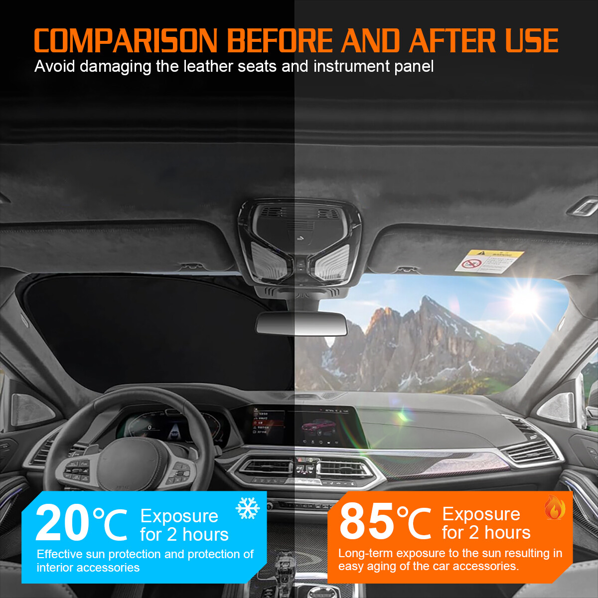 Sun Shade Foldable UV Block Cover Visor Shield For Chevrolet Silverado 2018 A+