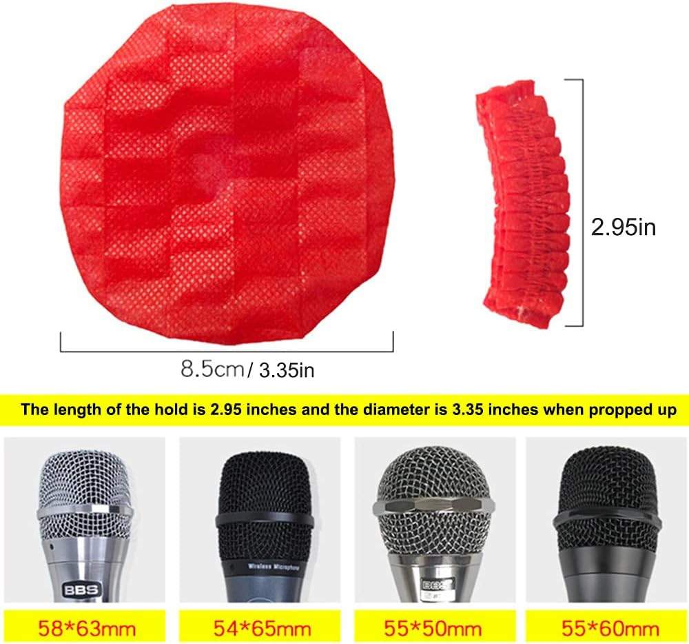 200Pcs Disposable Microphone Cover, Non-Woven Handheld Microphone Windscreen wit