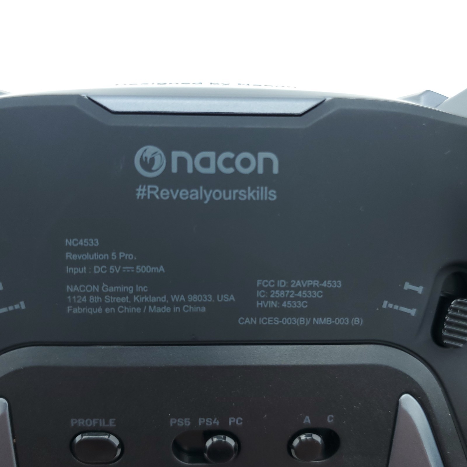 Nacon NC4533 Revolution 5 Pro Wireless Gaming Controller Black For PS5 PS4 PC