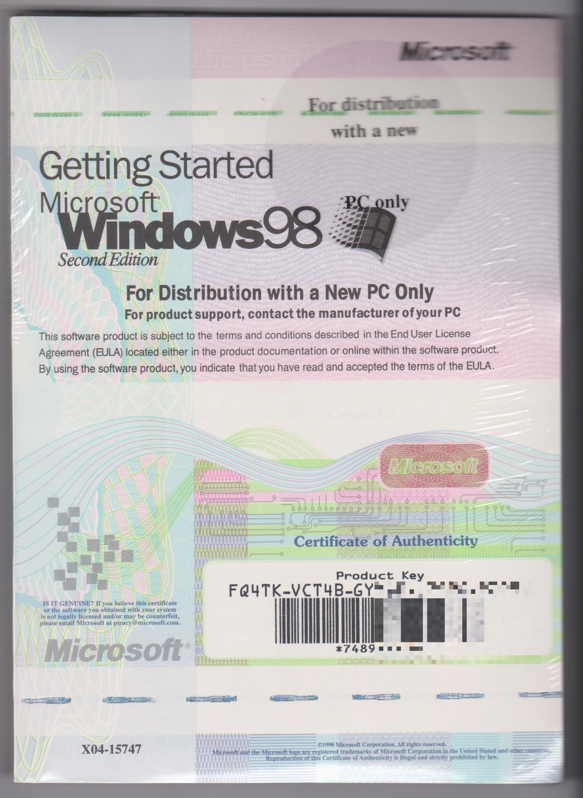 New Sealed Windows 98se Second Edition Manual with CD, Broken Junk Laptop