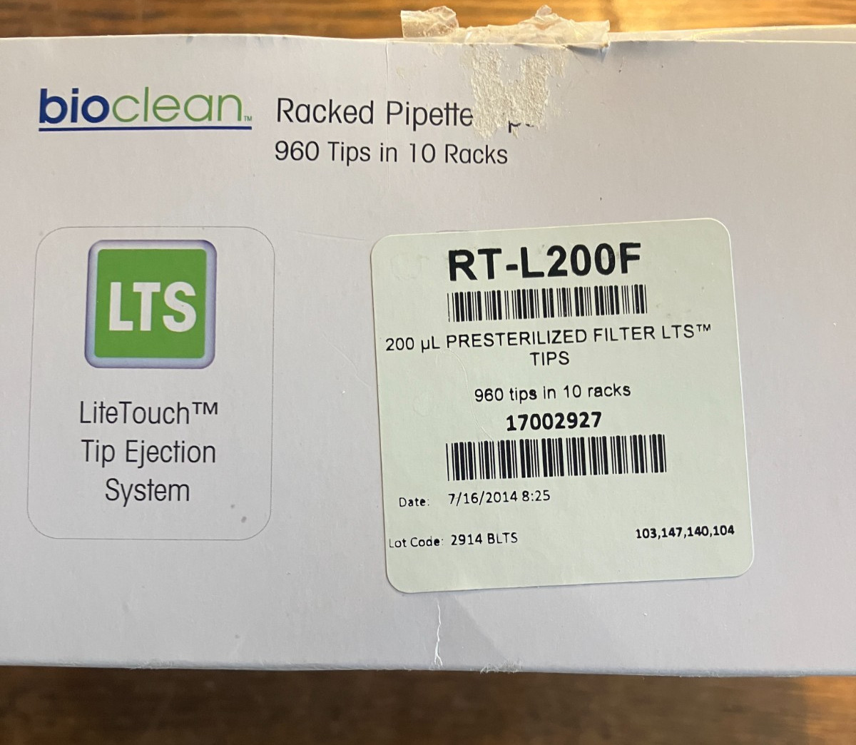 bioclean racked pipettes LifeTouch tip injection system 200ul presterilized