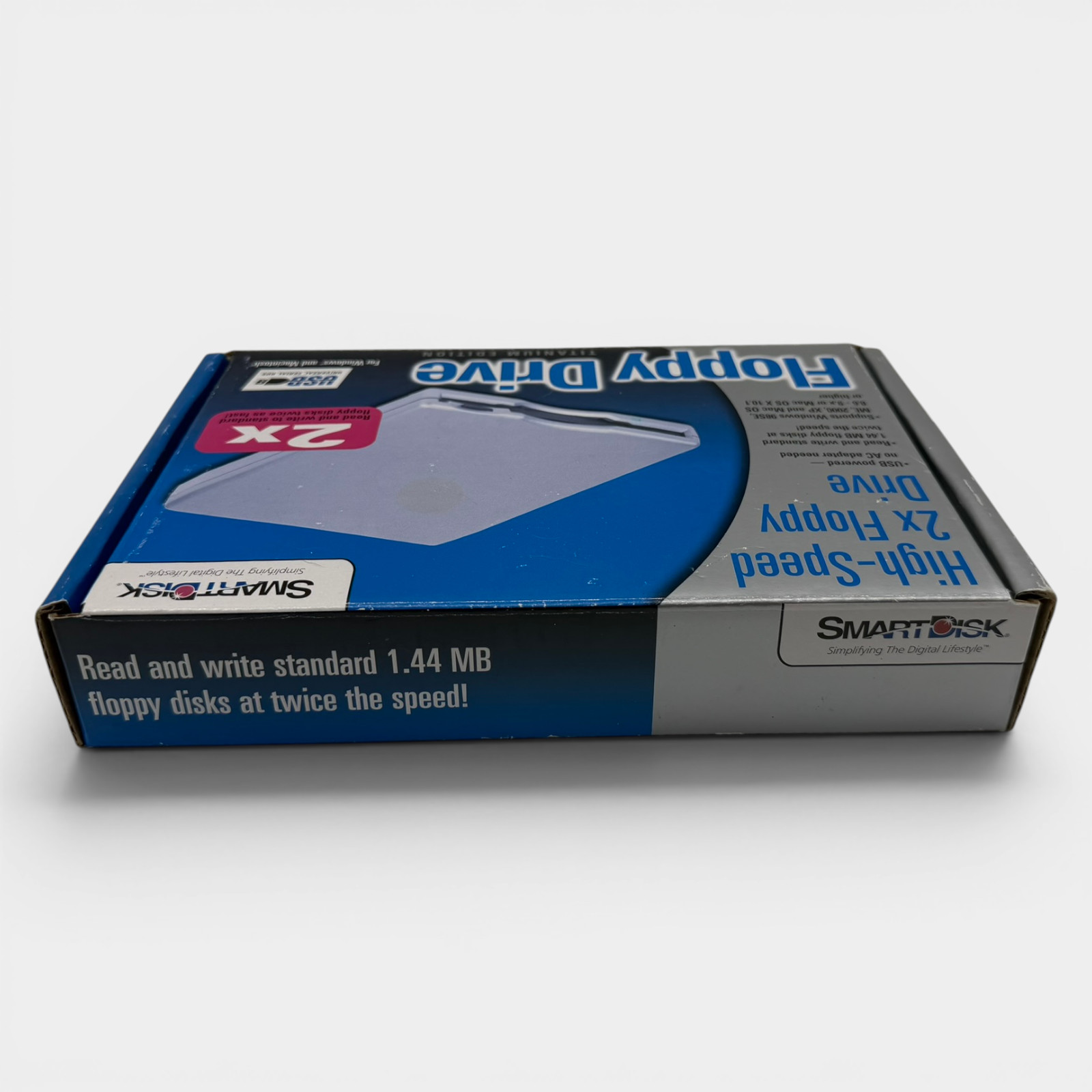 SmartDisk USB 2X External 3.5" Floppy Drive Titanium Edition NOB FDUSB-TM2 USB