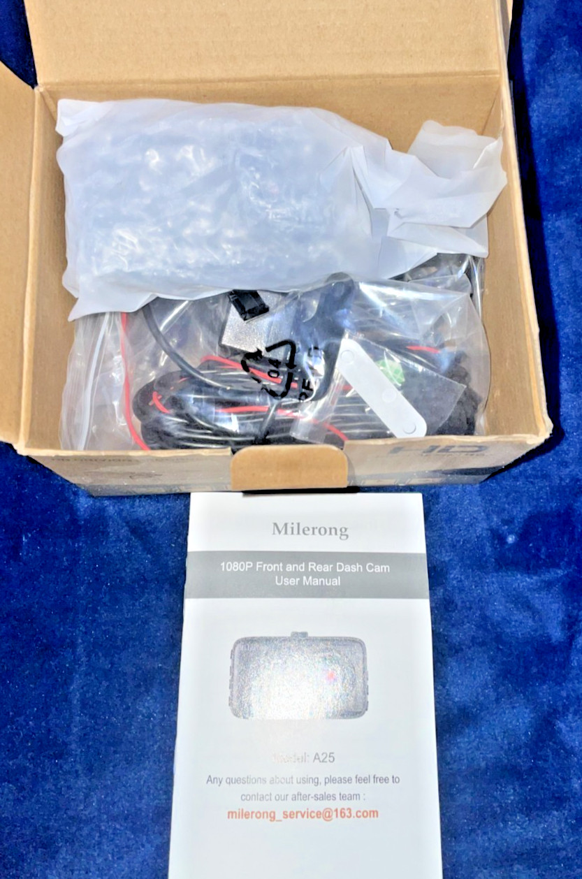 Milerong 1080P Front and Rear Dash Cam - Model A25 - New