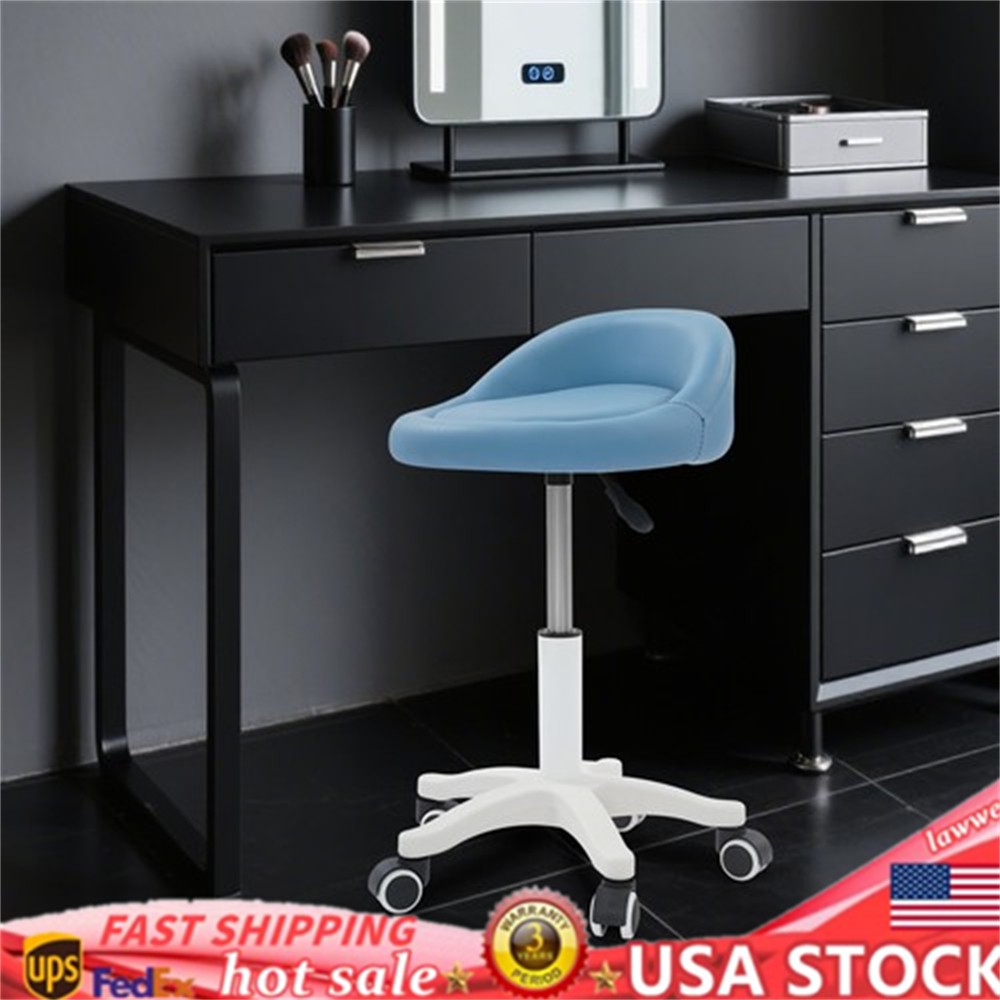 Adjustable Beauty Salon Chair, Rolling Stool, Rolling Stool with Low Backrest