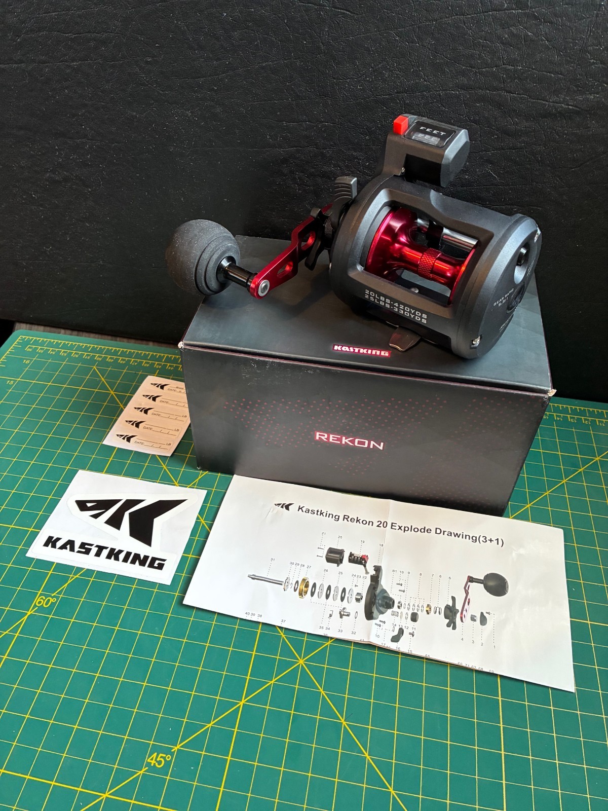 KastKing ReKon 20 Line Counter Trolling Fishing Reel - Left Hand - New!