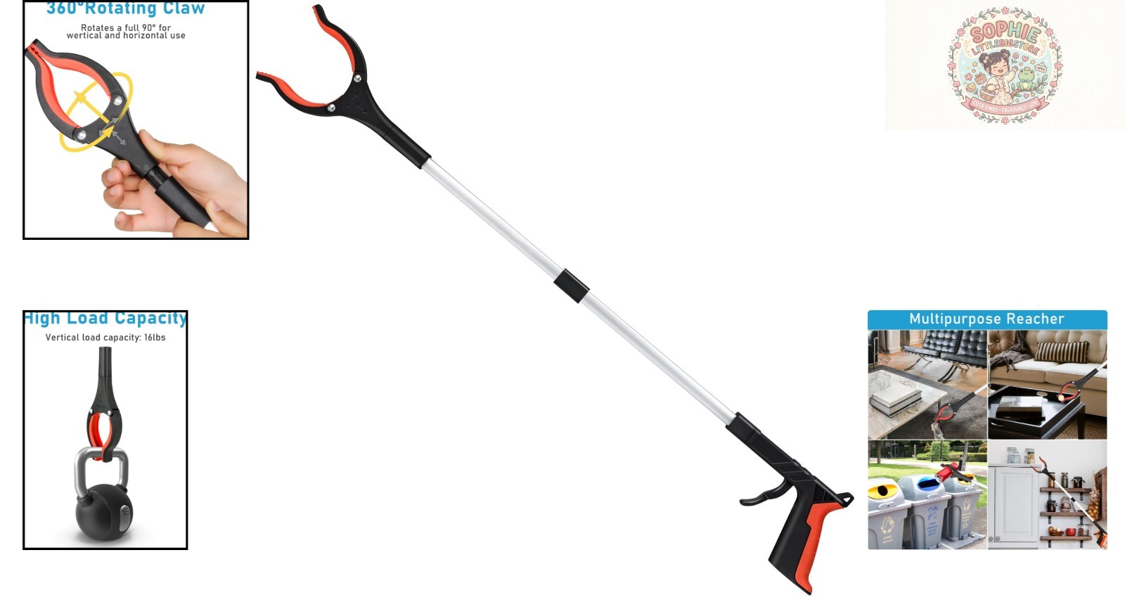 32-Inch Grabber Reacher Tool - Foldable & Lightweight for Effortless Picking