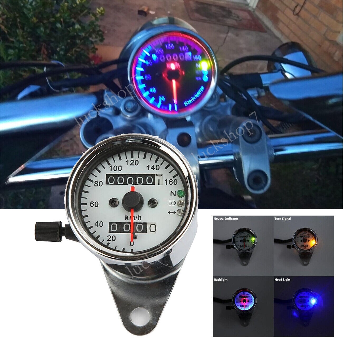 Motorcycle Backlit Dual Speedometer For Harley Davidson XL Sportster 1200 883