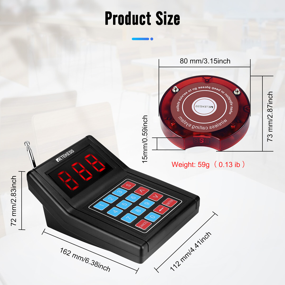 Retekess TD165 Pagers for Restaurants Wireless Pager System Queuing 10 Buzzers