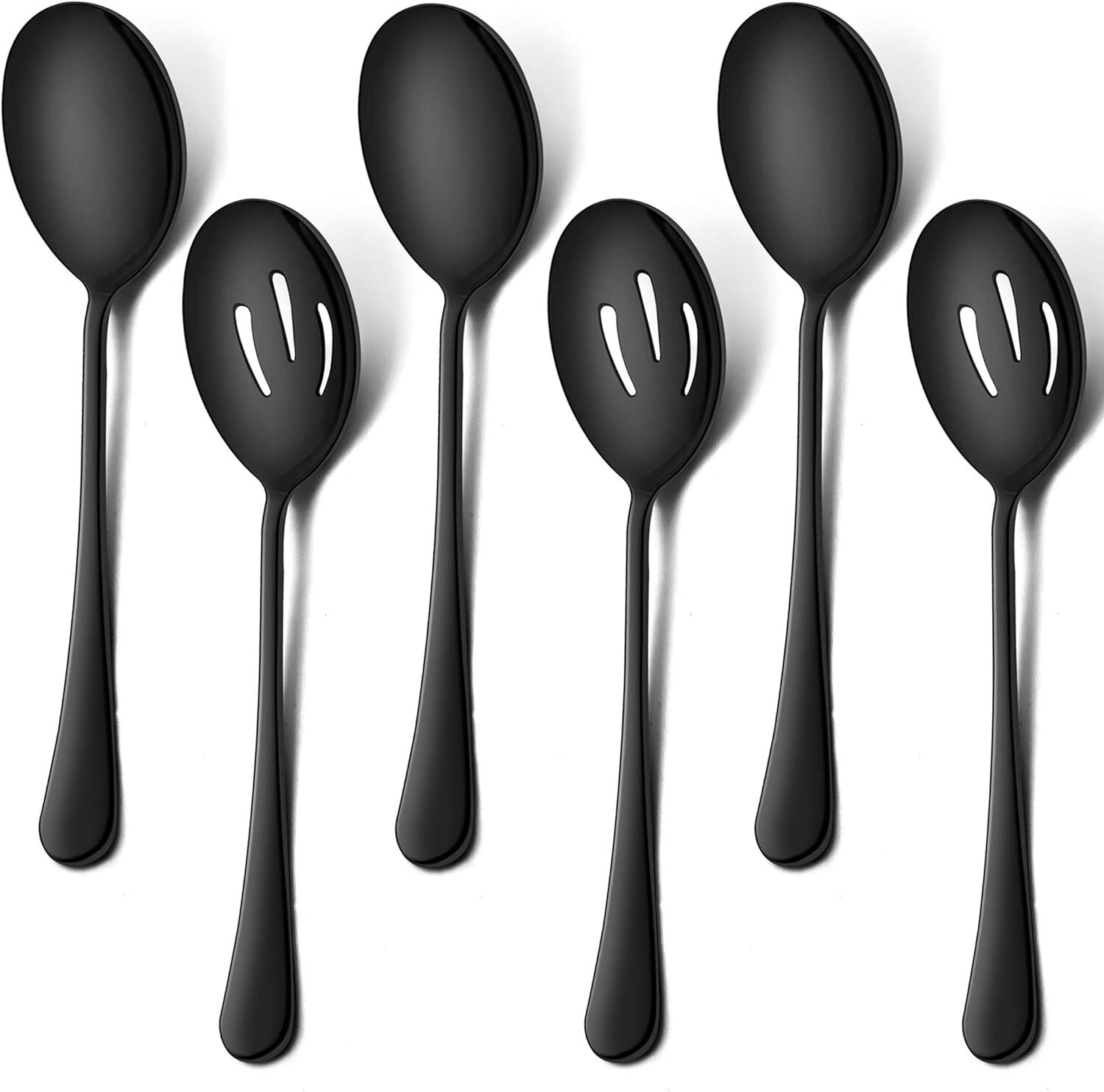 6piece Black Serving Spoons Black Slotted Serving Spoons Stainless Steel Serving
