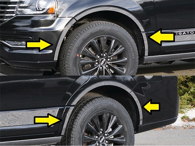 FITS LINCOLN NAVIGATOR 15-17 STAINLESS STEEL CHROME TAPE ON FENDER TRIM MOLDING