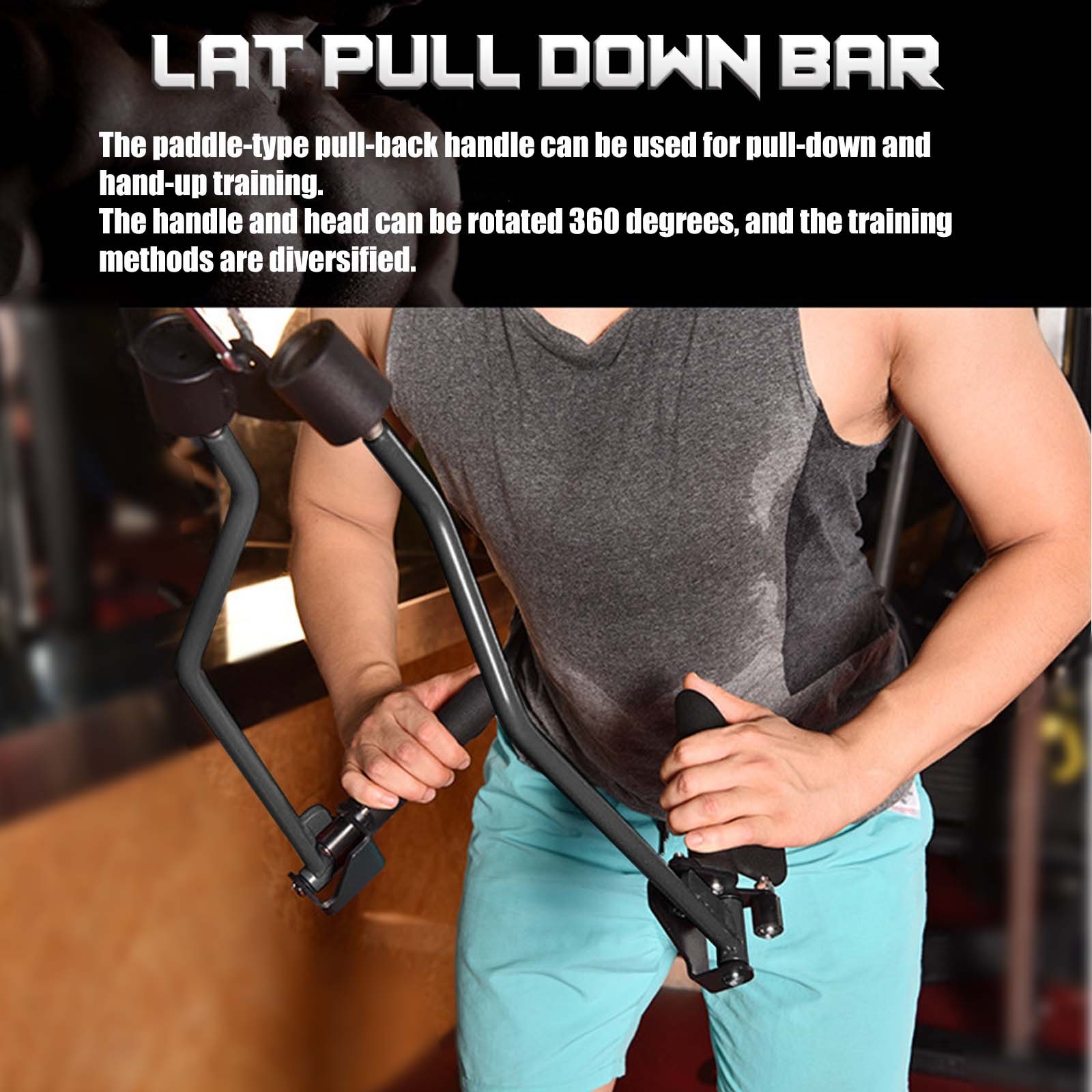 Adjustable Spreader Bar Cable Machine Attachments T-bar Row Pulldown Fitness Gym