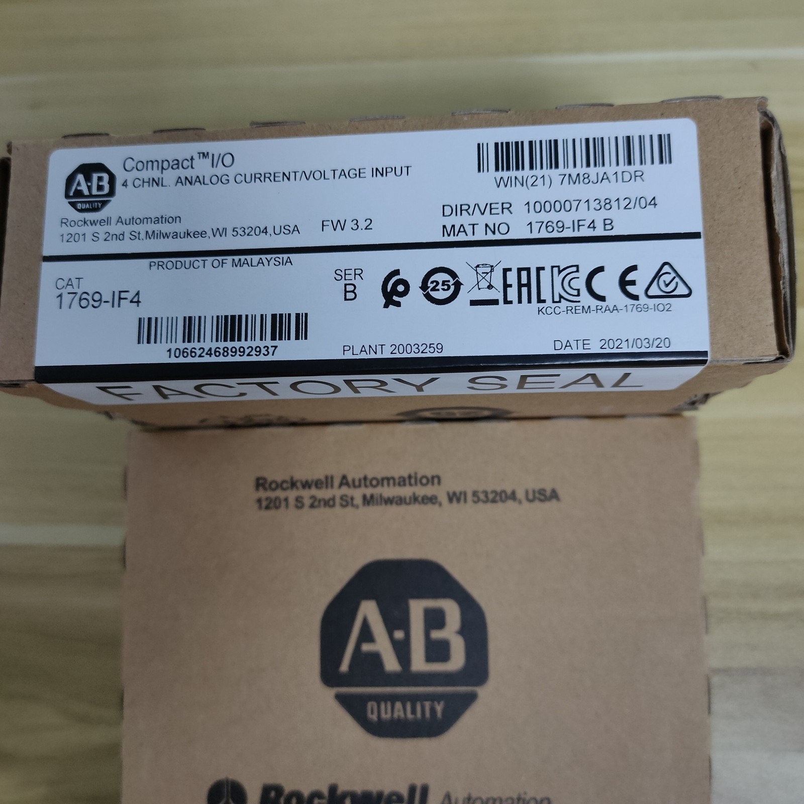 AB 1769-IF4 SER B CompactLogix 4-Ch Input Module New Factory Sealed
