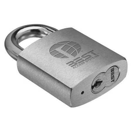 Best 41B72l Keyed Padlock, Coreless, Standard Shackle, Rectangular Brass Body,