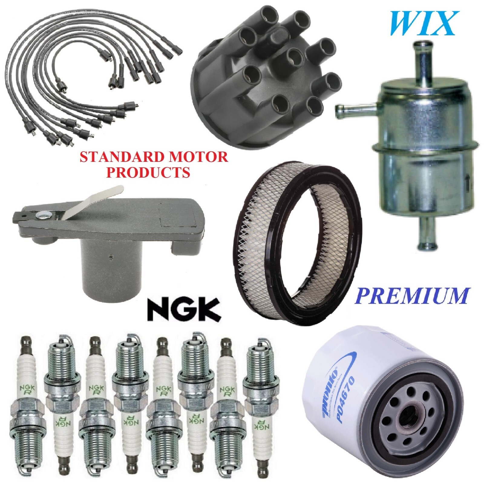 Tune Up Kit Filters Cap Wire Spark Plugs For DODGE W250 V8 5.9L 1982; 1984-1988