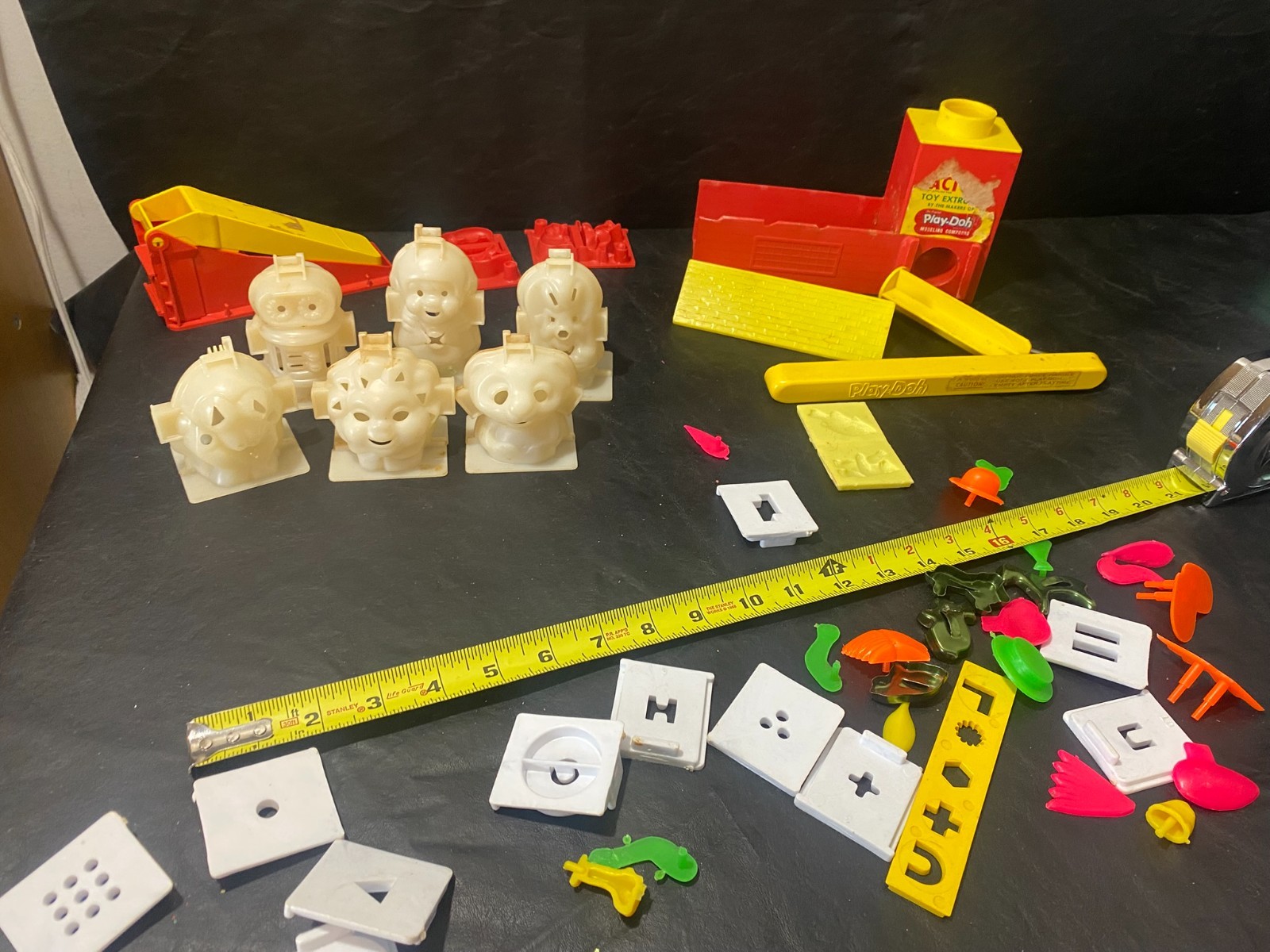 vintage play-doh parts molds pieces plastic forms items with issues