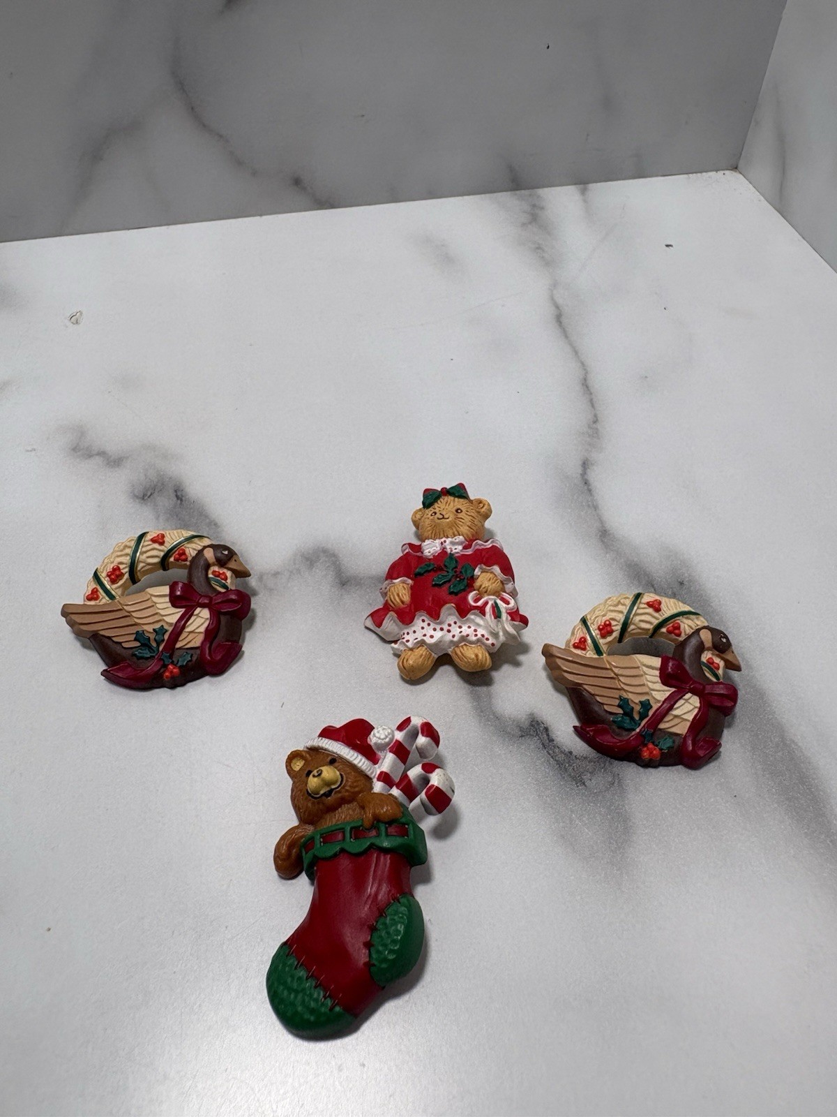 4 Vintage Christmas Pins- Lot