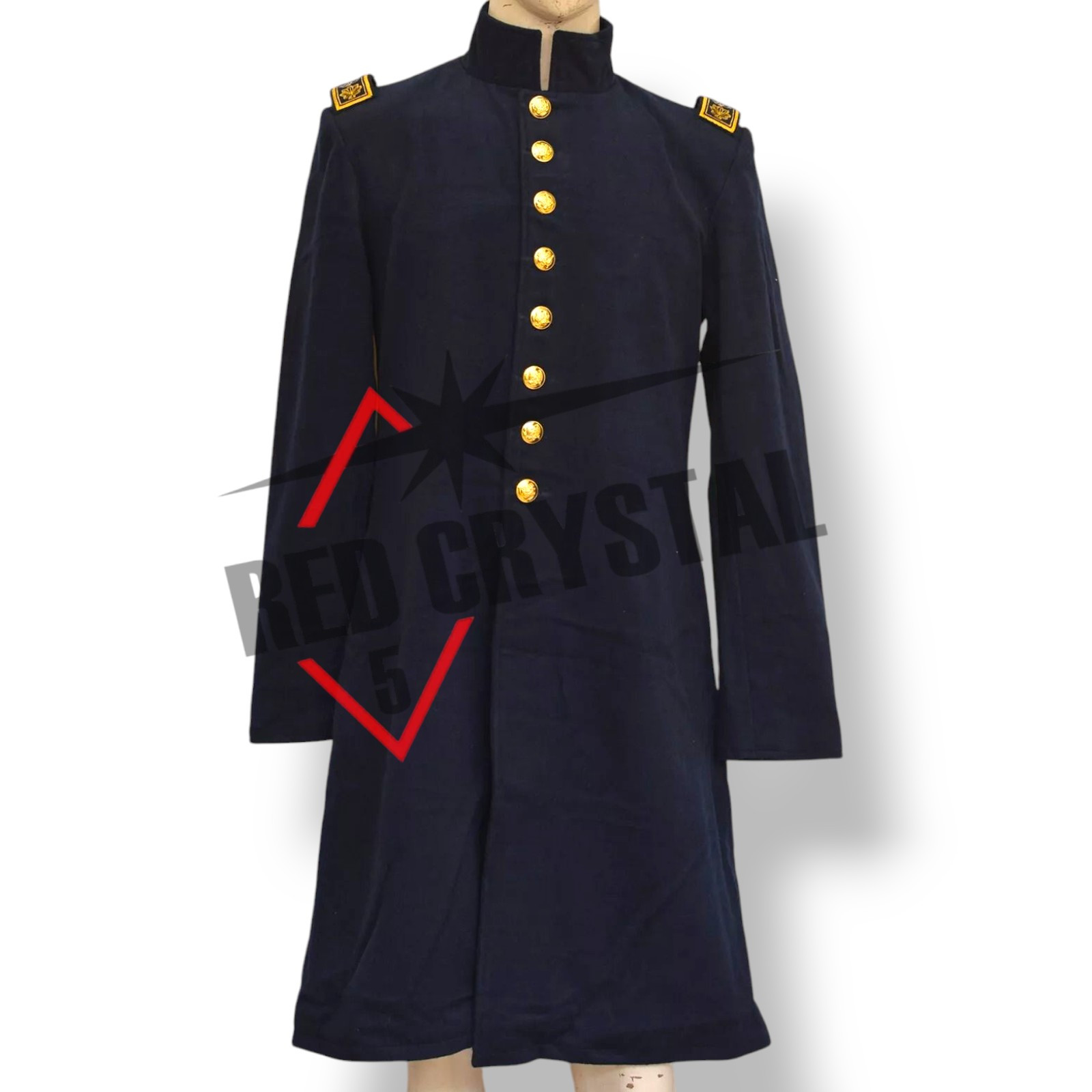 Navy Blue Wool Officer Frock Coat, Civil war Union Federal Infantry Frock Coat