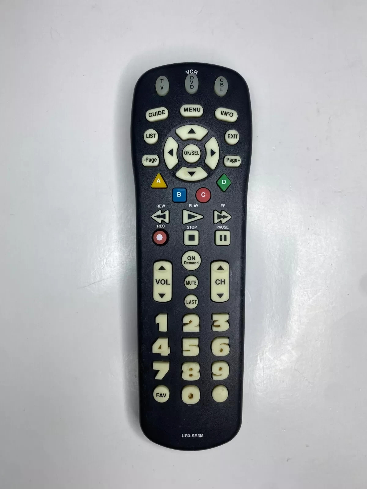 UR3-SR3M Universal Remote Control LARGE BUTTON SPECTRUM COMPATIBLE Cable TV Box