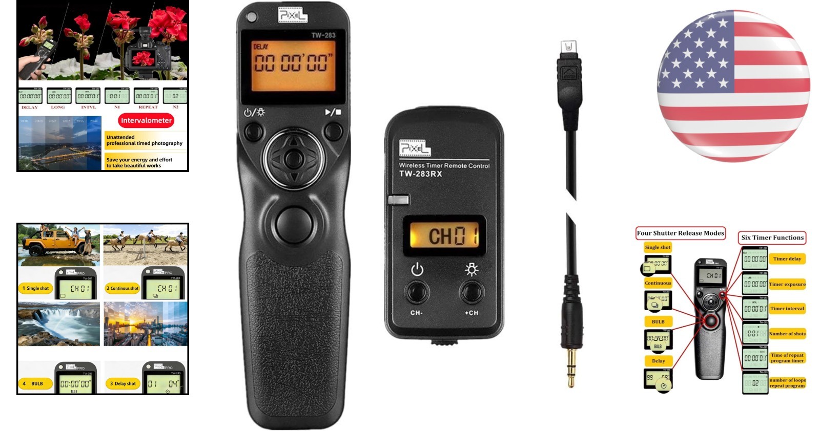 80m Wireless Remote Control TW283 for Olympus Cameras with Timer Functionality