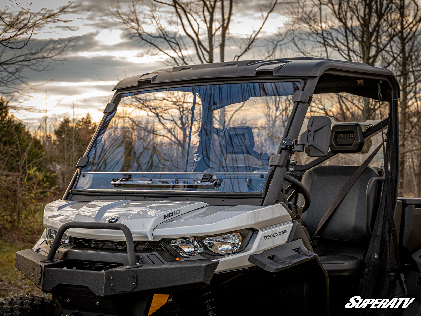 SuperATV Scratch Resistant Vented Full Windshield for Can-Am Defender (2016+)